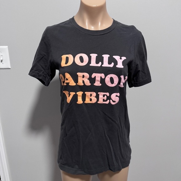 Luella Dolly Parton Vibes Gradient T-shirt Sunset Ombré Pink Orange Black Small - Picture 2 of 6